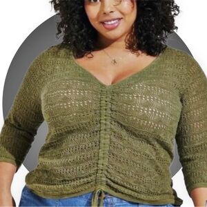 Torrid Olive Green Knit Sweater